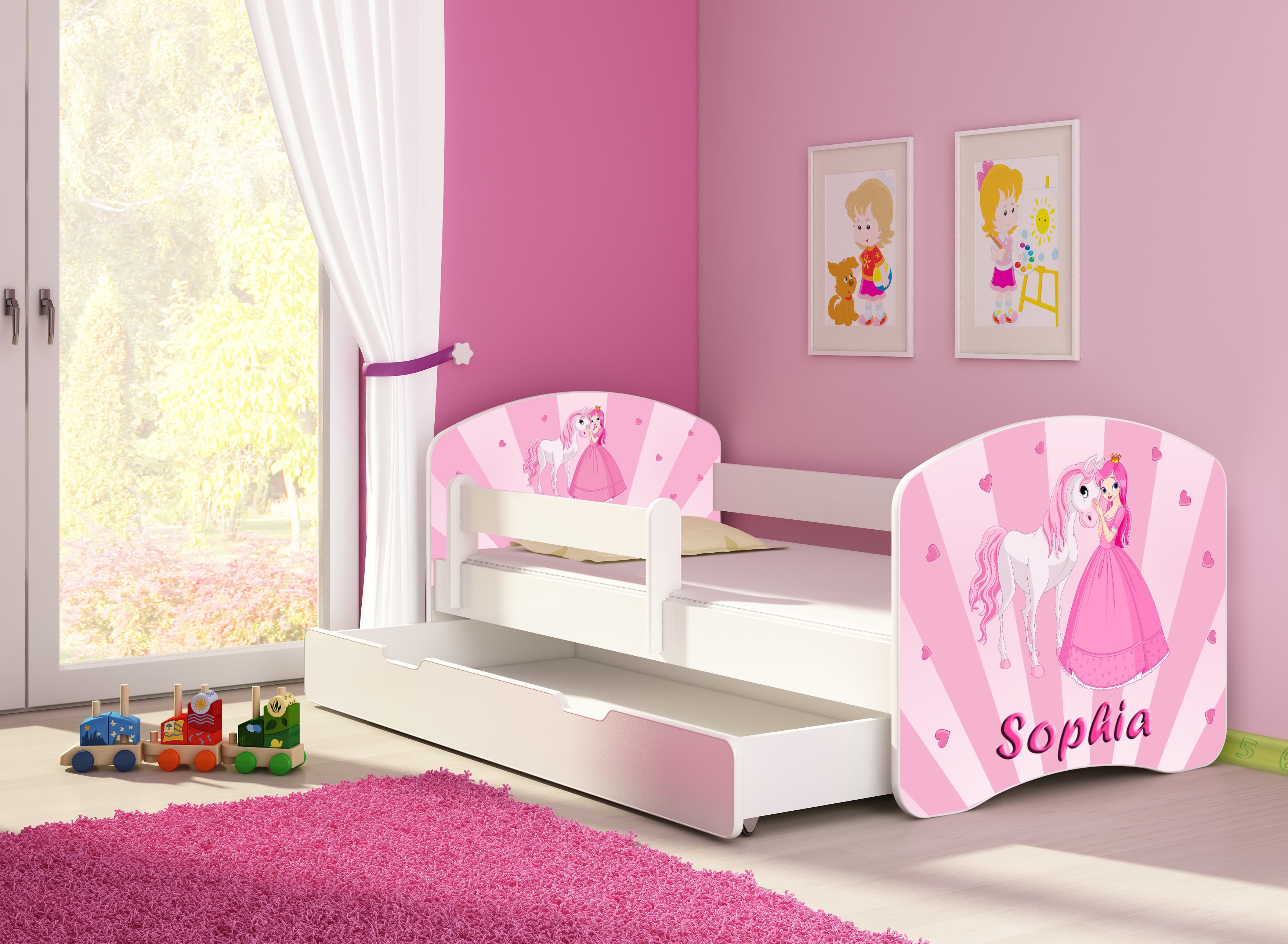 Lit enfant Happy Princesse incluse matelas et tiroir de rangement Mio Amore  Baby & Kids store