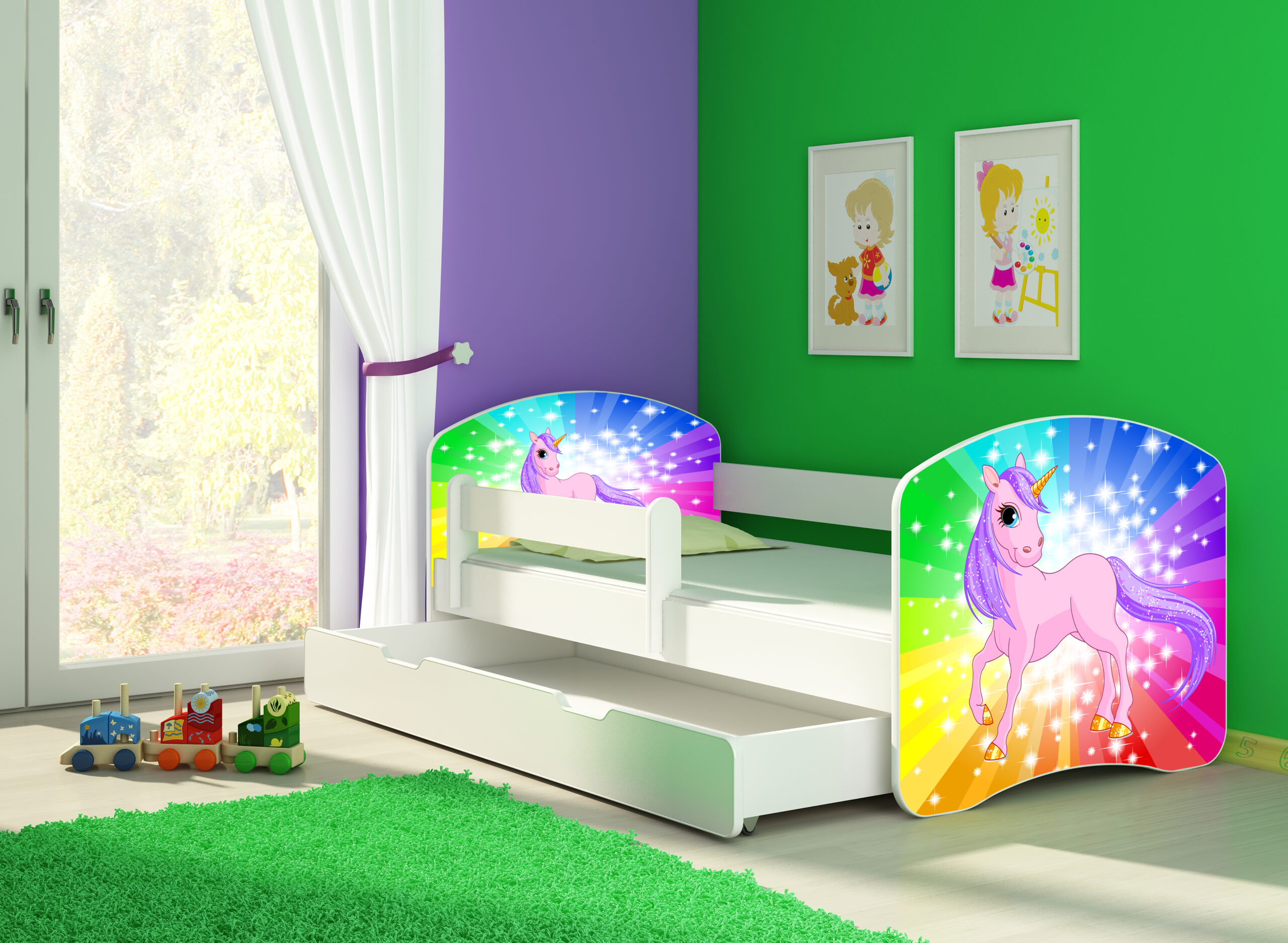 Kinderbed Happy Unicorn Rainbow lade